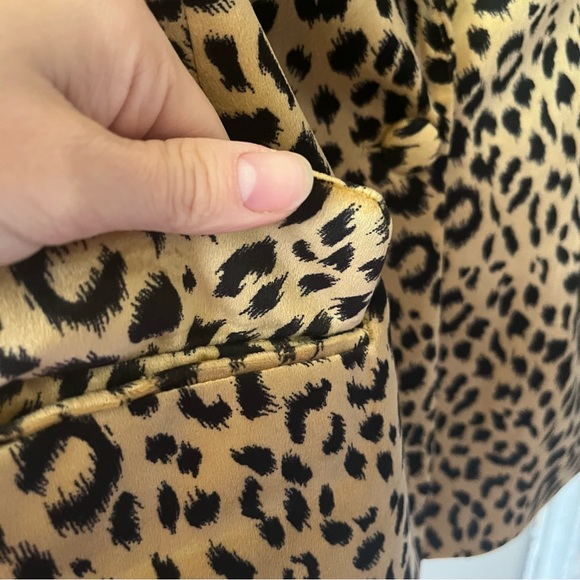 Scotch & Soda Velvet Leopard Cheetah Plush Print Blazer Suit Coat Jacket Small - Picture 6 of 14